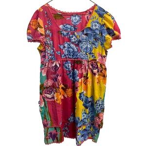 Annah Stretton 100% Cotton Lightweight Floral Dress Size Large